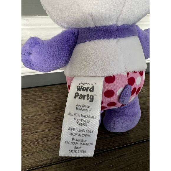 Jim Hensons Word Party Lulu the Purple Panda Bear Plush - Picture 3 of 4